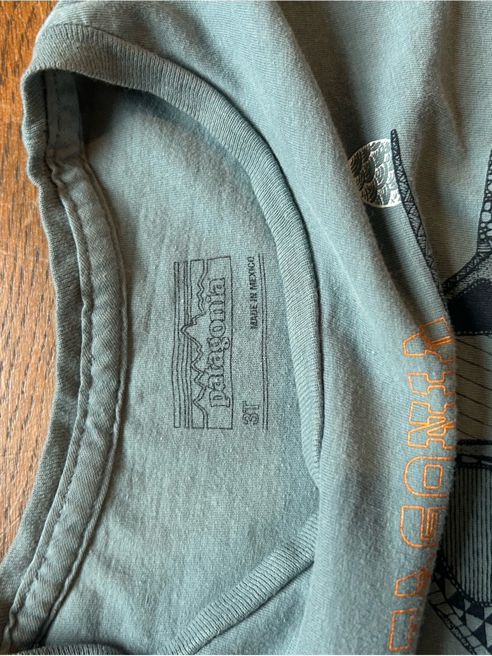 Patagonia Blue Kids Short Sleeve Tee with Car Graphic - Picture 3 of 3